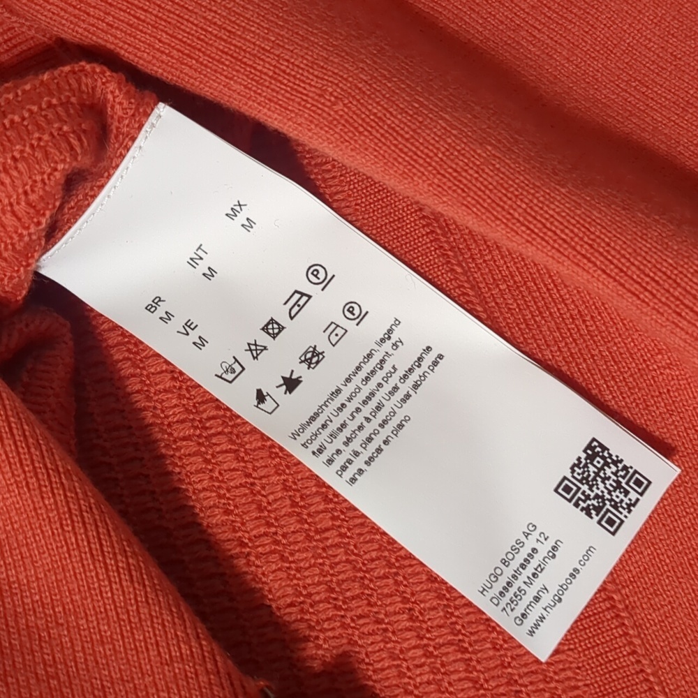 Hugo Boss Merino Super Fine Cardigan Sweater Orange Size Medium - Picture 5 of 8